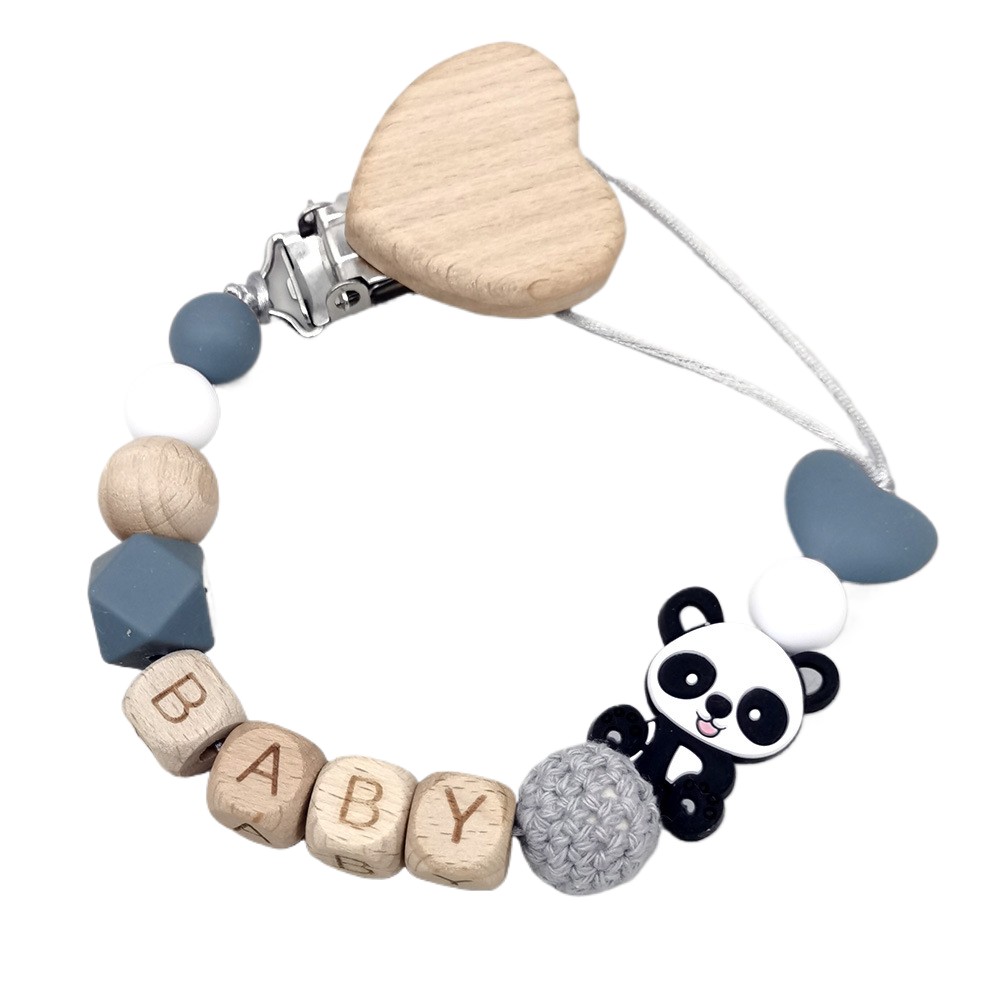 Baby Products - 木製のパーソナライズされたベビーおしゃぶりチェーン、かわいい動物デザインのおしゃぶりクリップ、赤ちゃん用 - 安全なおしゃぶりホルダー