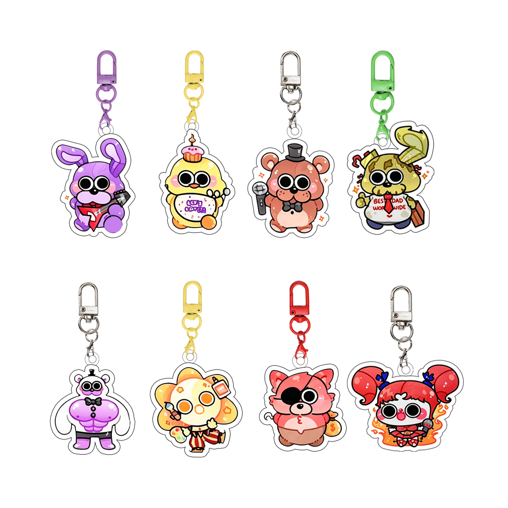 Baby Product - FNAFゲーム「サーカス・ベイビー」ボニー・サン・チカ・ファズベア周辺アクリルキーホルダー、バックパックアクセサリー、フェスティバルギフト、かわいいオーナメント