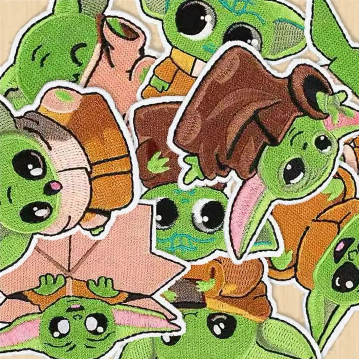 Baby Yoda Products - 9 ピース/セット漫画ヨーダアイロン接着刺繍パッチ修理用服ジャケット生地ステッカー DIY 装飾ジーンズ縫製帽子アップリケ