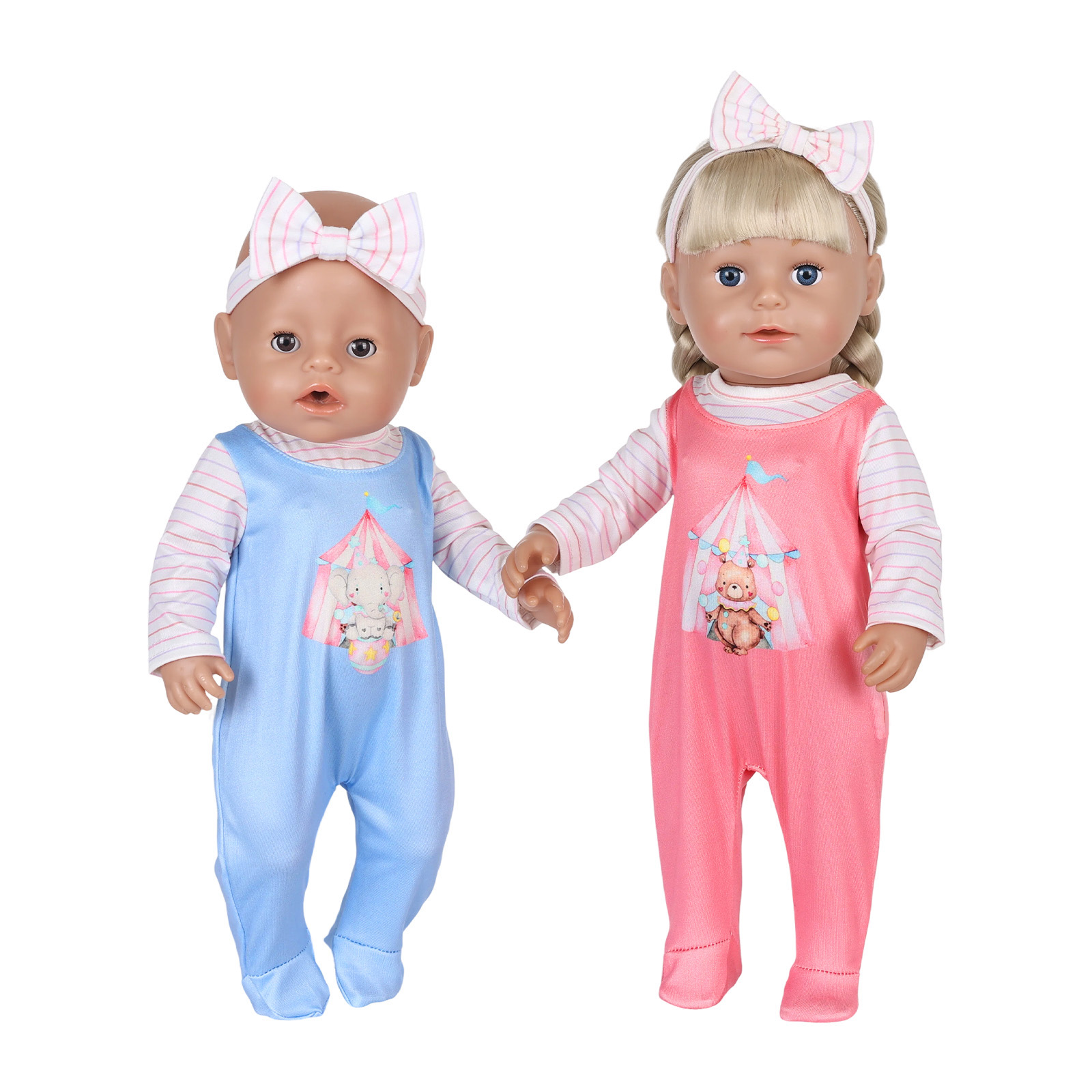 Baby Product - 人形の服 16-18 インチ 40-45 センチメートルベビードール用サーカスパターン服セットリボーンドールベビードール子供のおもちゃ誕生日プレゼント