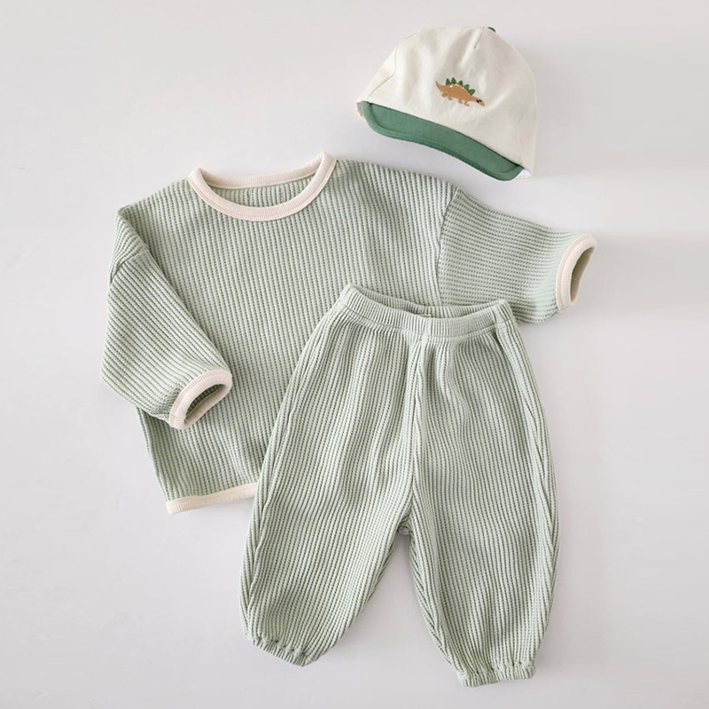 Baby Product Brand - 韓国の子供服セット,男の子の綿の衣装,大きなスカート,無地,ストレッチ,2023