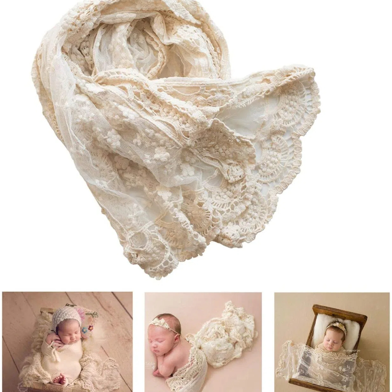 Baby Products Photoshoot - 新生児の写真撮影プロップレースラップ女の赤ちゃんポーズ写真撮影ブランケット背景 fotografia 製品スタジオアクセサリー