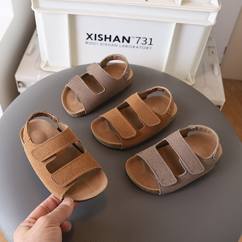 Baby Product Brand - 2026年ブランド子供用スエードサンダル、アーチサポート付き、夏用男の子スリッポンビーチシューズ、カジュアルベビーガールウォーターシューズ、子供用