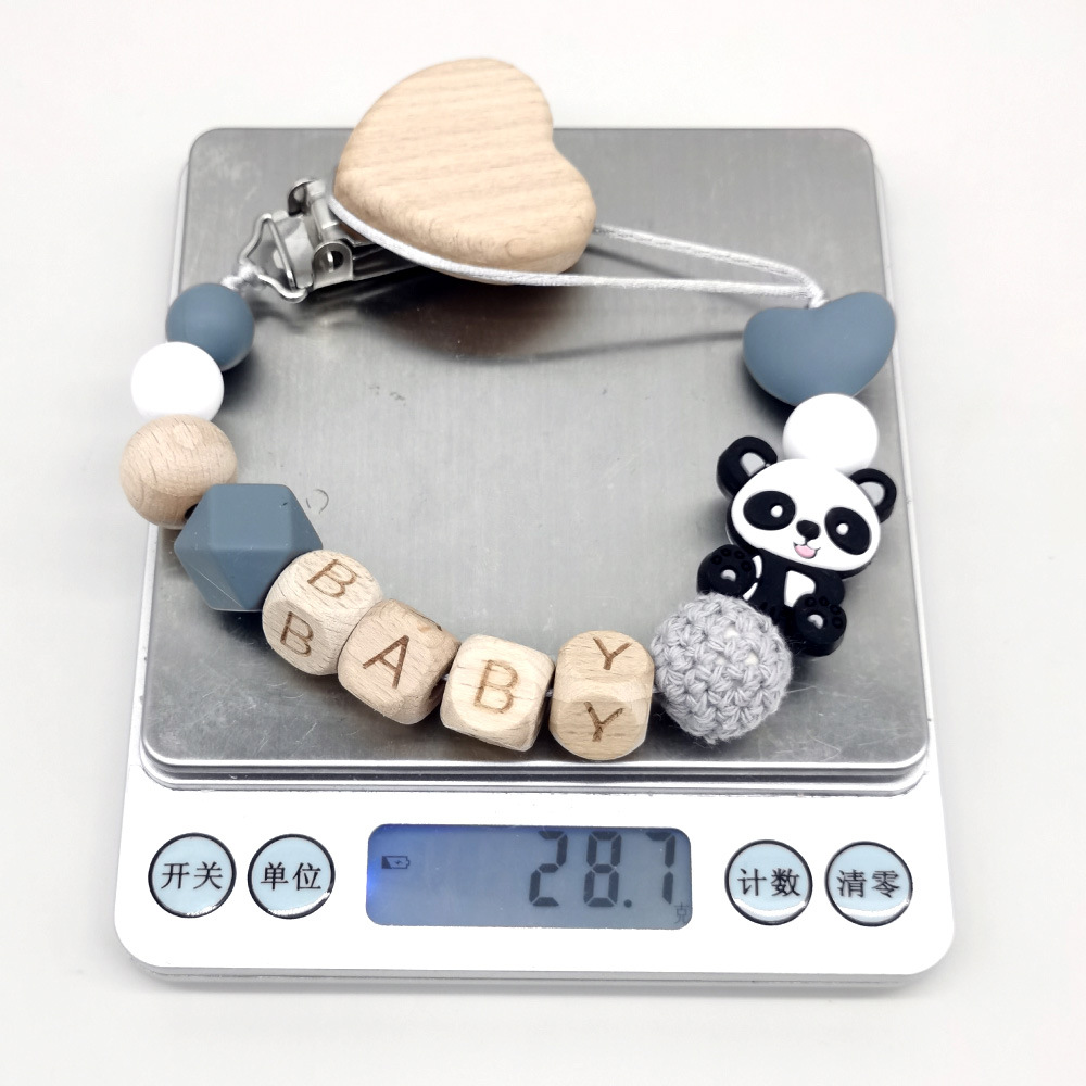 木製のパーソナライズされたベビーおしゃぶりチェーン、かわいい - Baby Products のレビューと価格